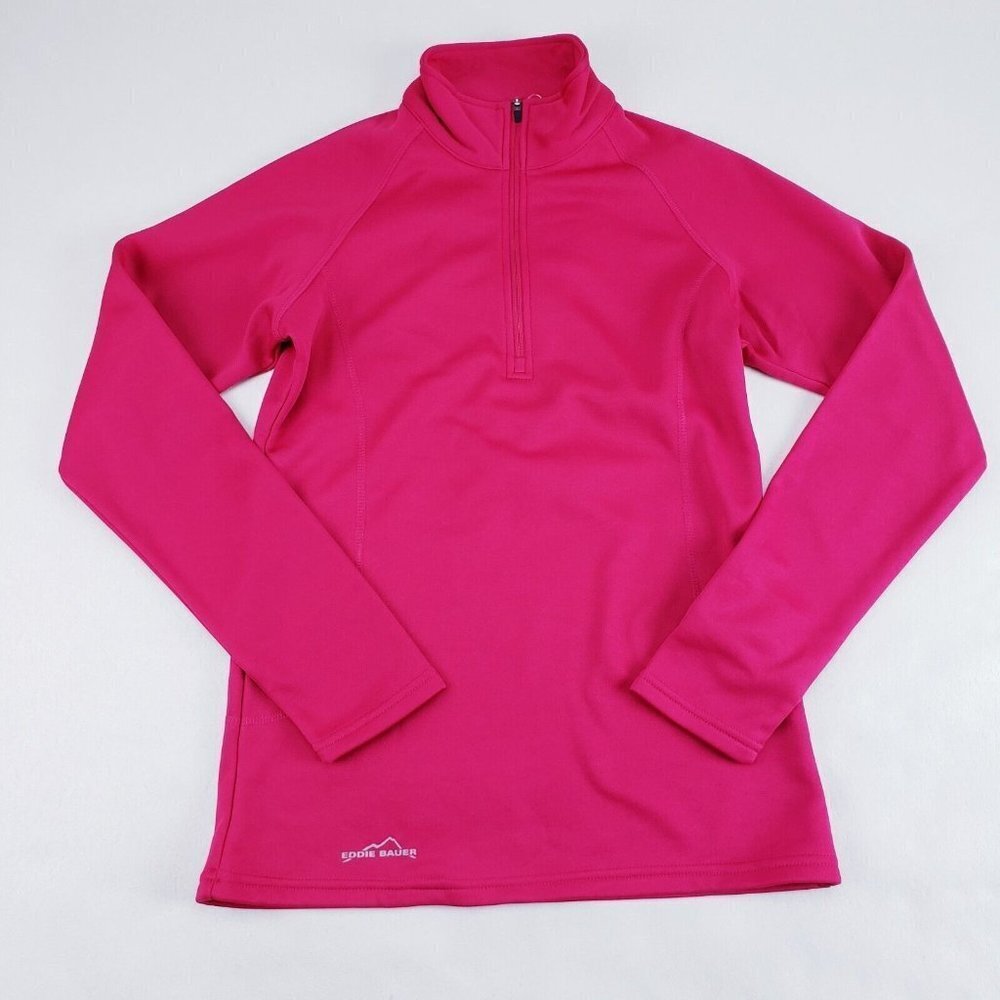 Eddie Bauer Half-Zip Baselayer Fleece Jacket Womens XS Pink Long Sleeve Pullover